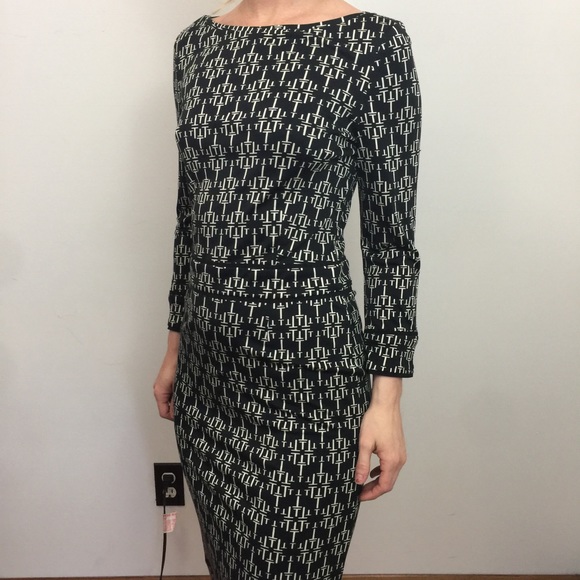 Tory Burch Dresses & Skirts - Tory Burch T Black White Monogram Midi Dress